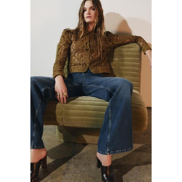 ZARA ZW COLLECTION LACE JACKET WITH PUFF SLEEVES - Picture 2 of 7